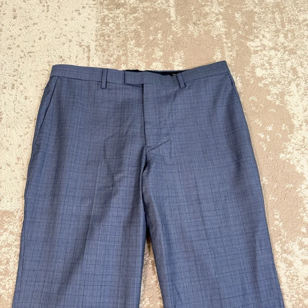 Banana Republic Pants Mens 34x30 Blue Guabello Plaid Standard Fit Wool Luxury